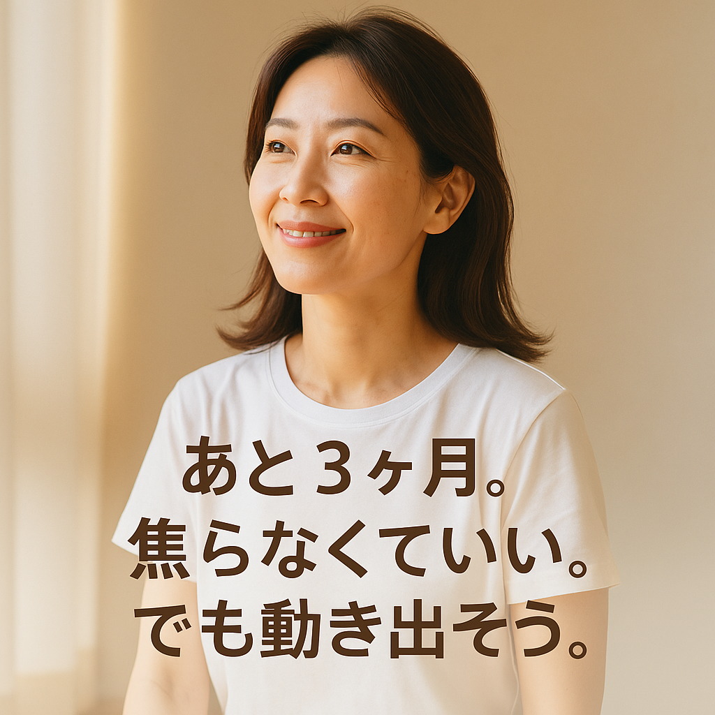 あと3ヶ月。焦らなくていい。でも動き出そう。